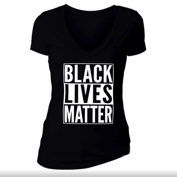 NWOT Women's Black Lives Matter V-neck T-shirt - Picture 1 of 4